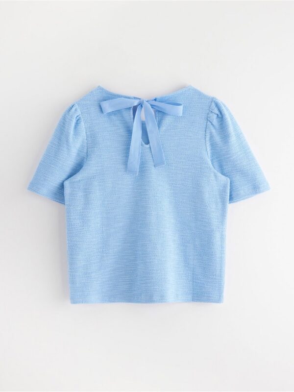 Short-sleeved top with texture - 3004125-4114