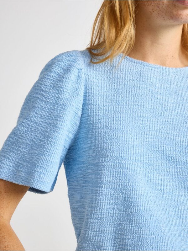 Short-sleeved top with texture - 3004125-4114