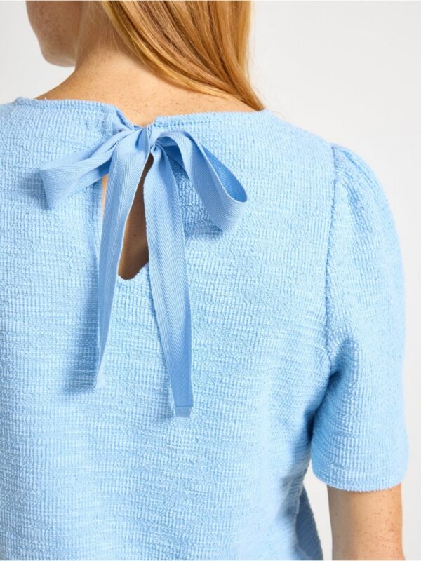 Short-sleeved top with texture - 3004125-4114