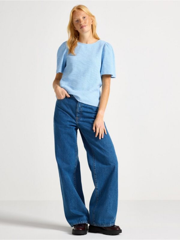 Short-sleeved top with texture - 3004125-4114