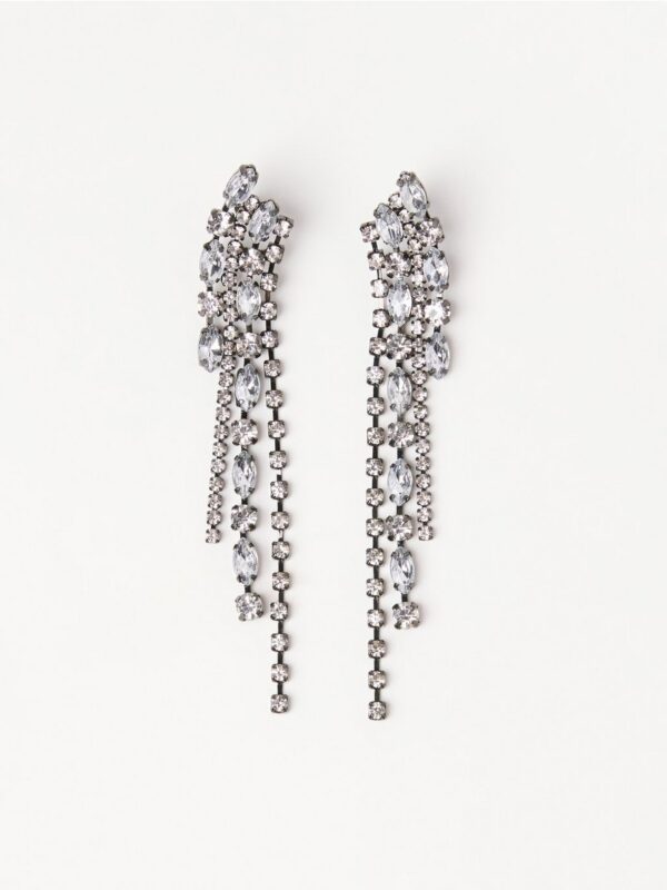 Earrings with rhinestones - 3004383-150