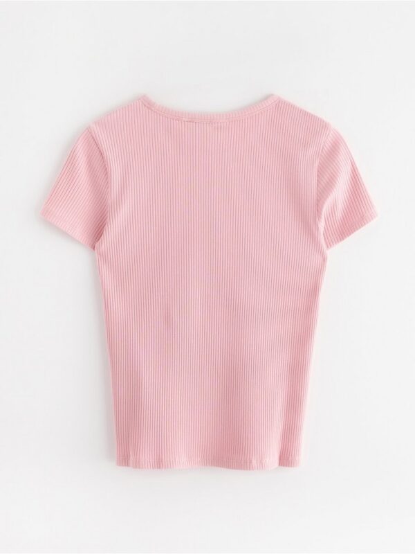 Ribbed short-sleeved top - 3004388-2643