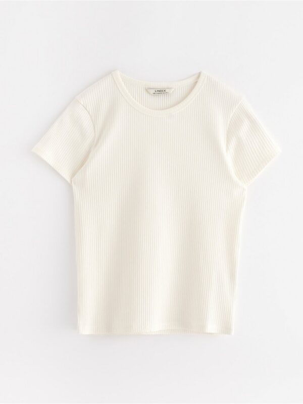 Ribbed short-sleeved top - 3004388-300