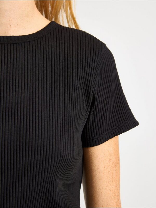 Ribbed short-sleeved top - 3004388-80