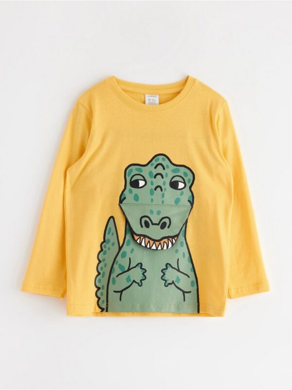Long-sleeved top with dinosaur - 3004506-4087