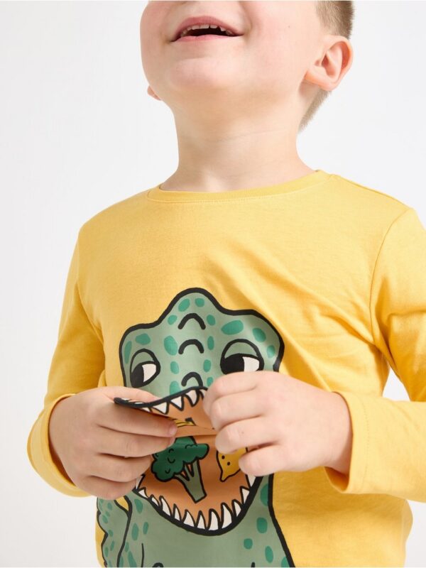 Long-sleeved top with dinosaur - 3004506-4087