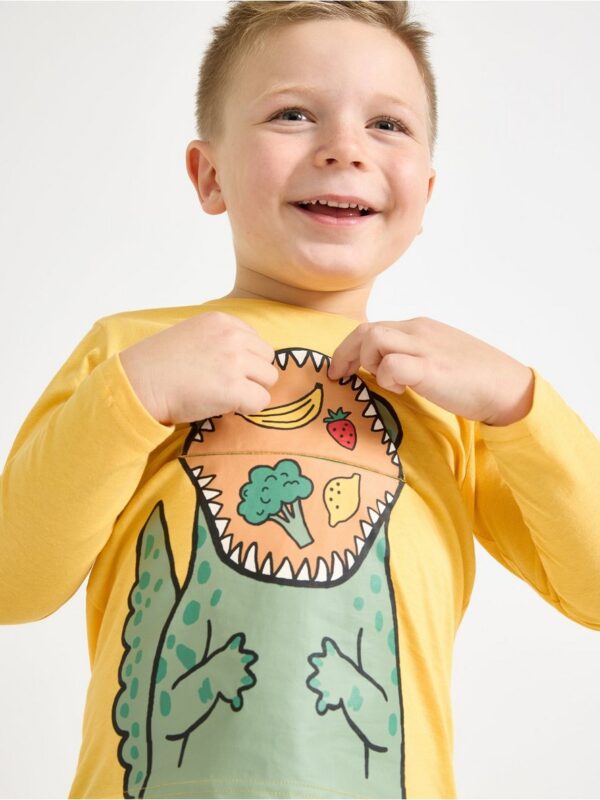 Long-sleeved top with dinosaur - 3004506-4087