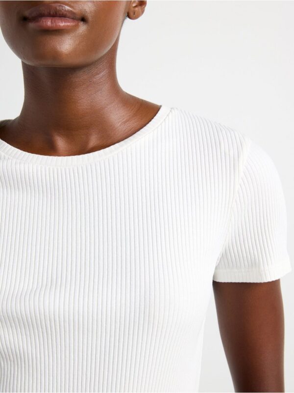 Ribbed short sleeve top - 8555247-300