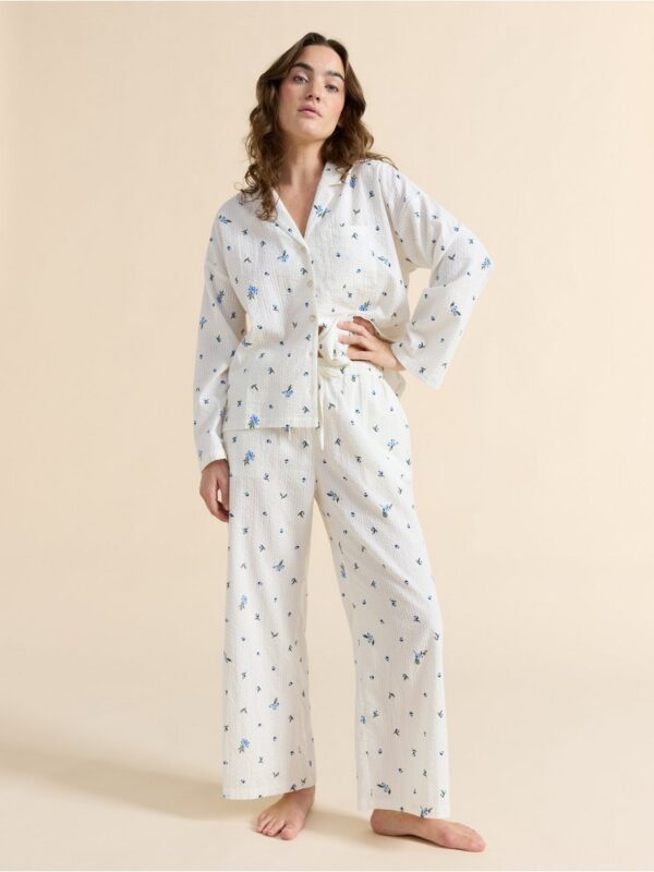 Pyjama trousers in seersucker - 8579929-3675