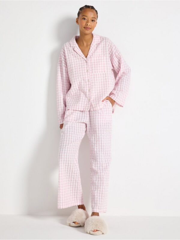 Pyjama trousers in seersucker - 8579929-7249