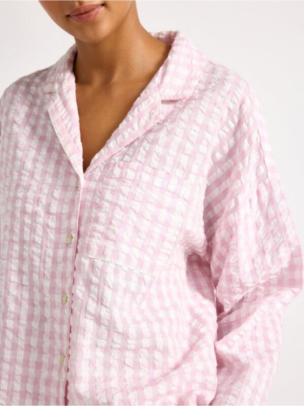 Pyjama shirt in seersucker - 8673001-7249