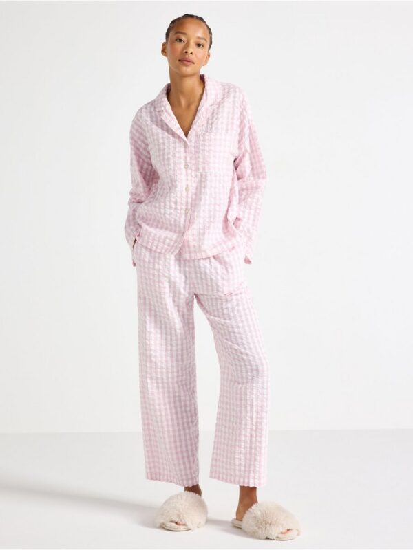 Pyjama shirt in seersucker - 8673001-7249