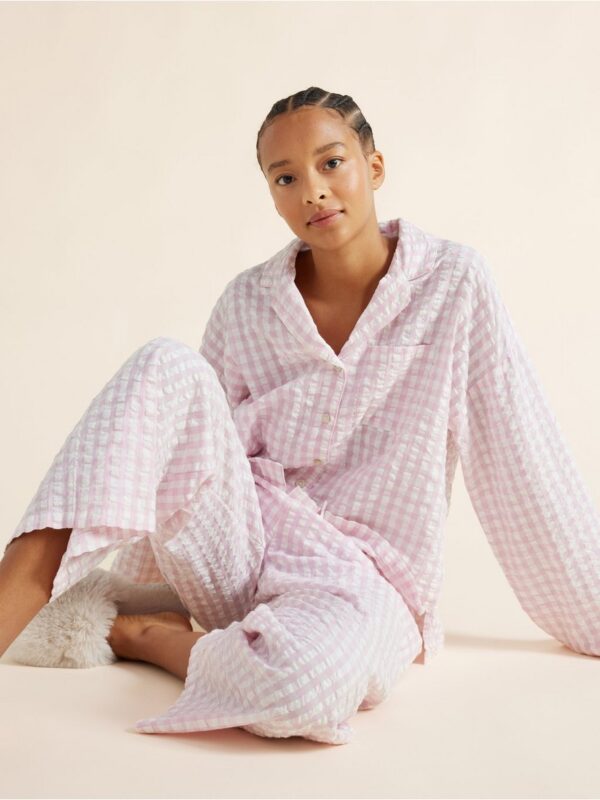 Pyjama shirt in seersucker - 8673001-7249