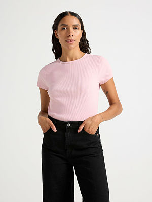 Majica - 95% pamuk,5% elastin -Ribbed short-sleeved top 7