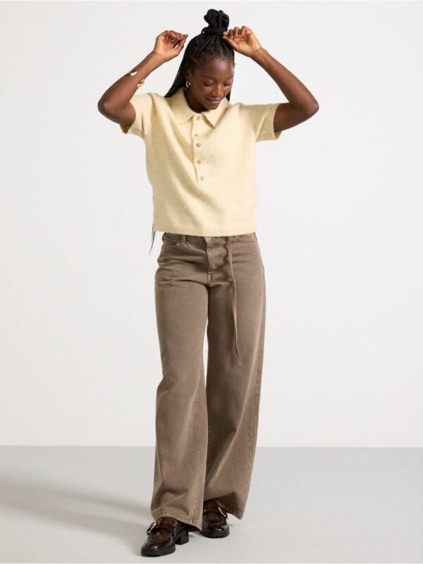 Short-sleeved jumper with collar - 3004051-1632