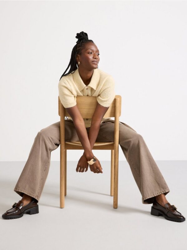 Short-sleeved jumper with collar - 3004051-1632