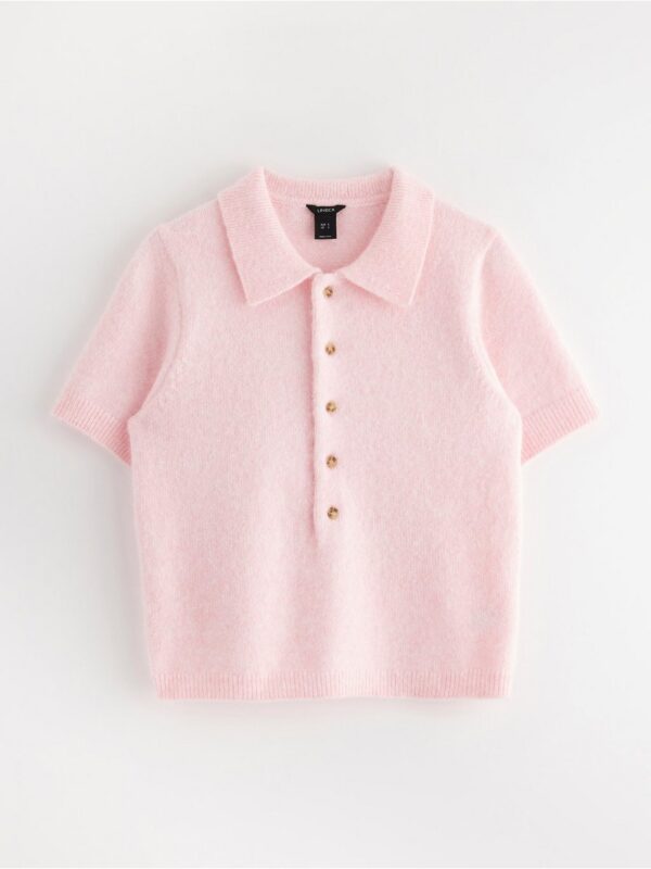 Short-sleeved jumper with collar - 3004051-2200