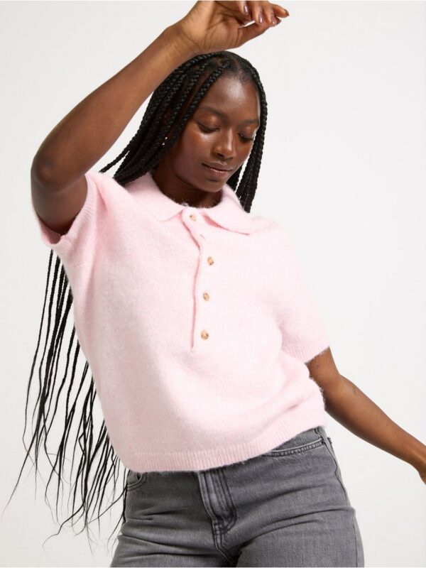 Short-sleeved jumper with collar - 3004051-2200