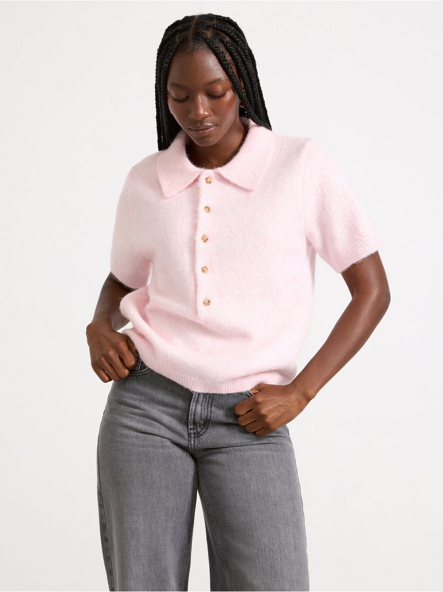 Dzemper – Short-sleeved jumper with collar