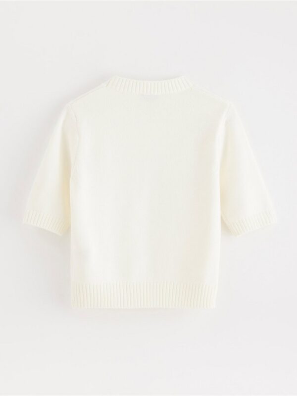 Short-sleeved knitted jumper - 3004074-7488