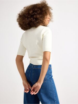 Short-sleeved knitted jumper - 3004074-7488