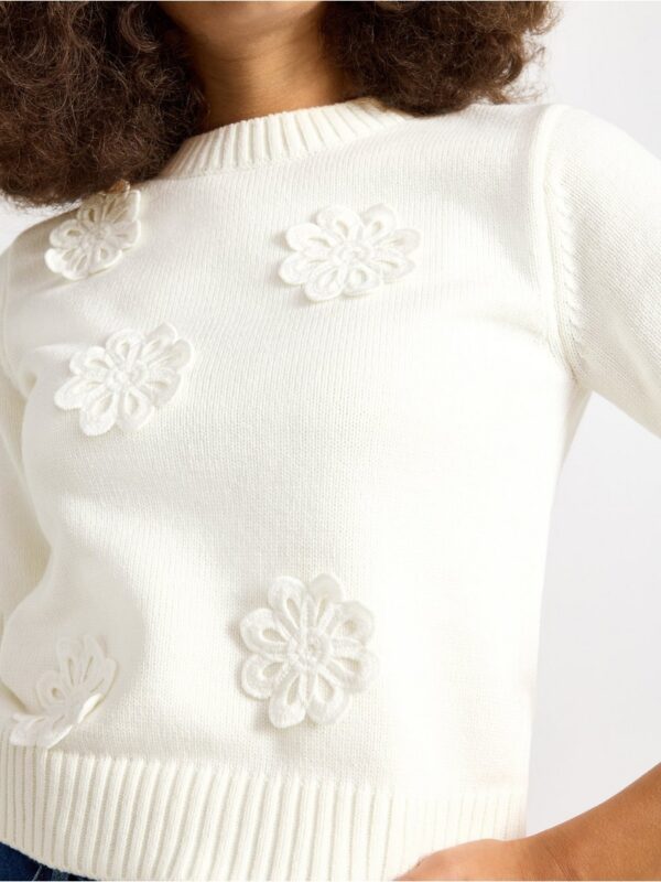 Short-sleeved knitted jumper - 3004074-7488