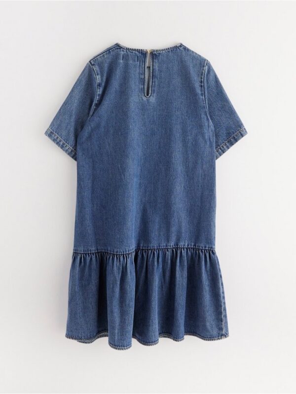 Denim dress with flounce edge - 3004084-790