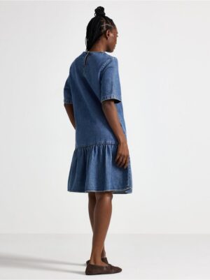 Denim dress with flounce edge - 3004084-790