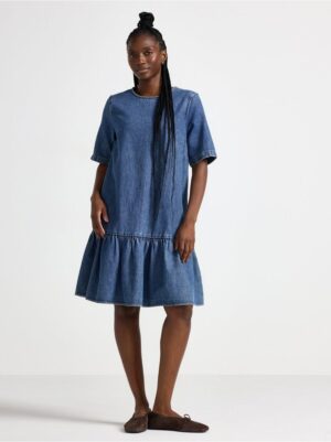 Denim dress with flounce edge - 3004084-790