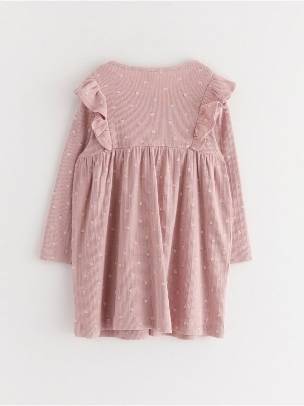 Ribbed dress with frill - 3004164-7736