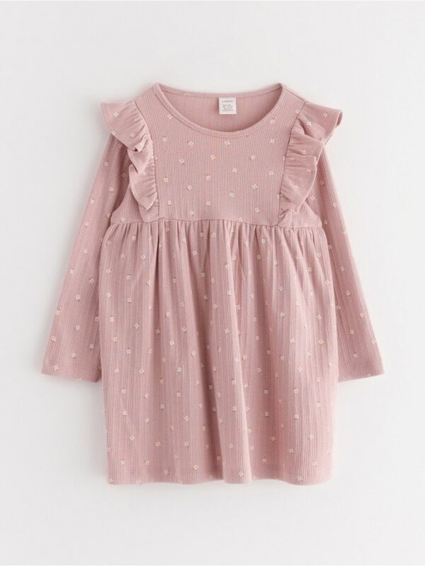Ribbed dress with frill - 3004164-7736