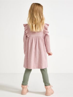 Ribbed dress with frill - 3004164-7736