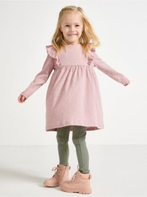 Ribbed dress with frill - 3004164-7736