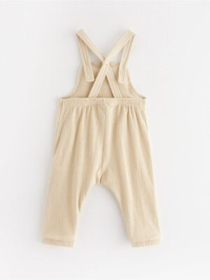 Bib trousers in crinkled cotton - 3004796-7458