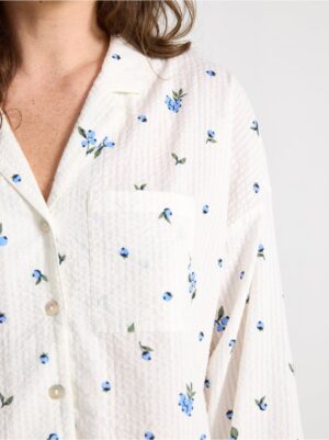 Pyjama shirt in seersucker - 8673001-3675
