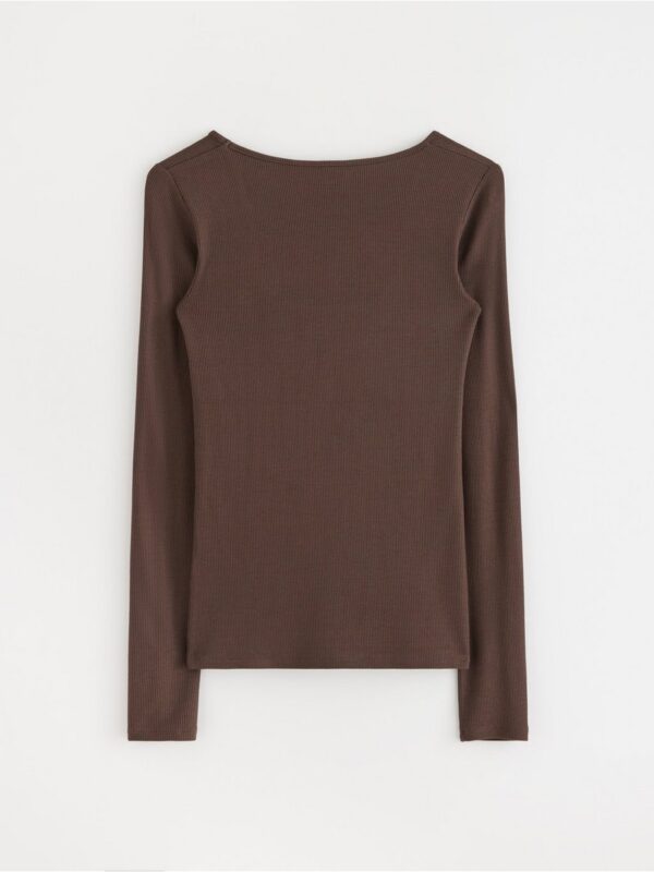 Long-sleeved ribbed top - 3001590-1863