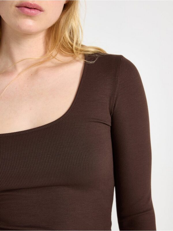Long-sleeved ribbed top - 3001590-1863