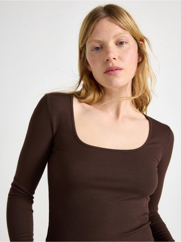 Long-sleeved ribbed top - 3001590-1863