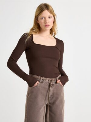 Long-sleeved ribbed top - 3001590-1863