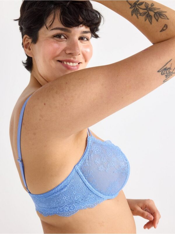 Unpadded bra with lace - 3004358-7859