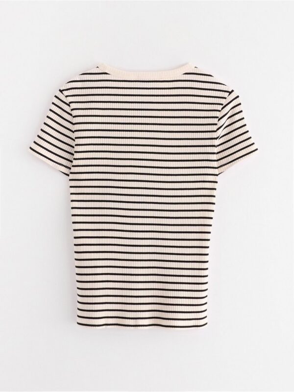 Ribbed short-sleeved top - 3004388-1480