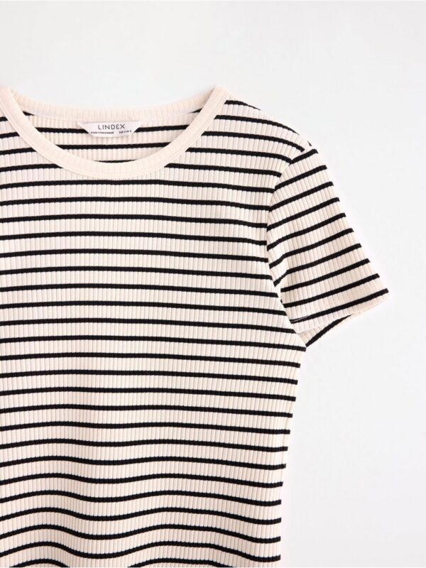 Ribbed short-sleeved top - 3004388-1480