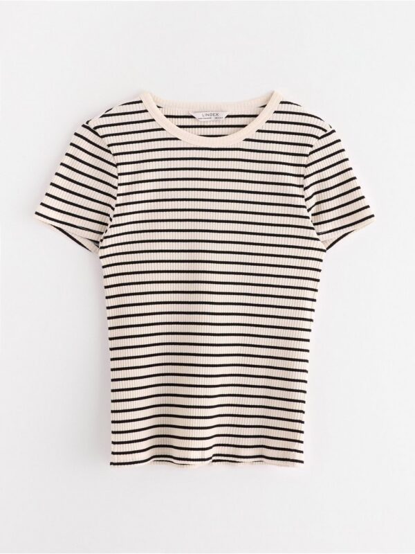 Ribbed short-sleeved top - 3004388-1480