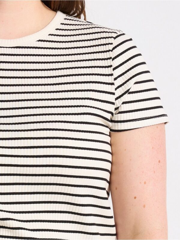 Ribbed short-sleeved top - 3004388-1480
