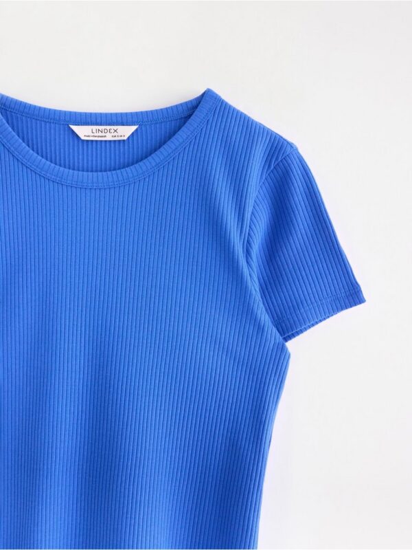 Ribbed short-sleeved top - 3004388-7424