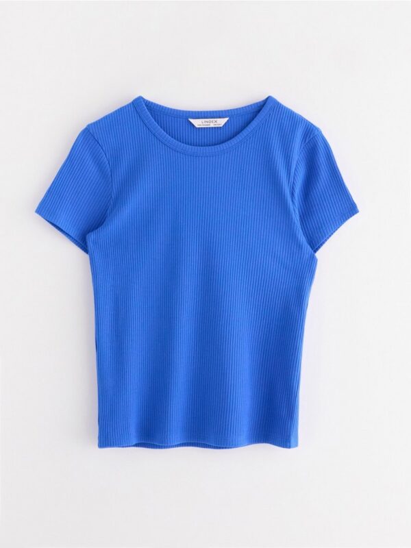 Ribbed short-sleeved top - 3004388-7424