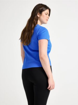 Ribbed short-sleeved top - 3004388-7424