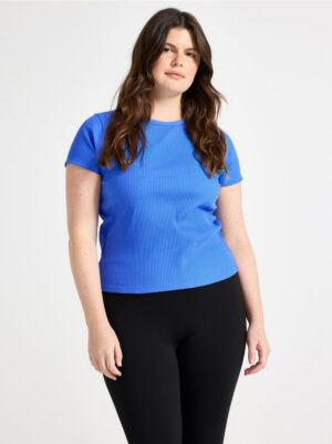 Ribbed short-sleeved top - 3004388-7424