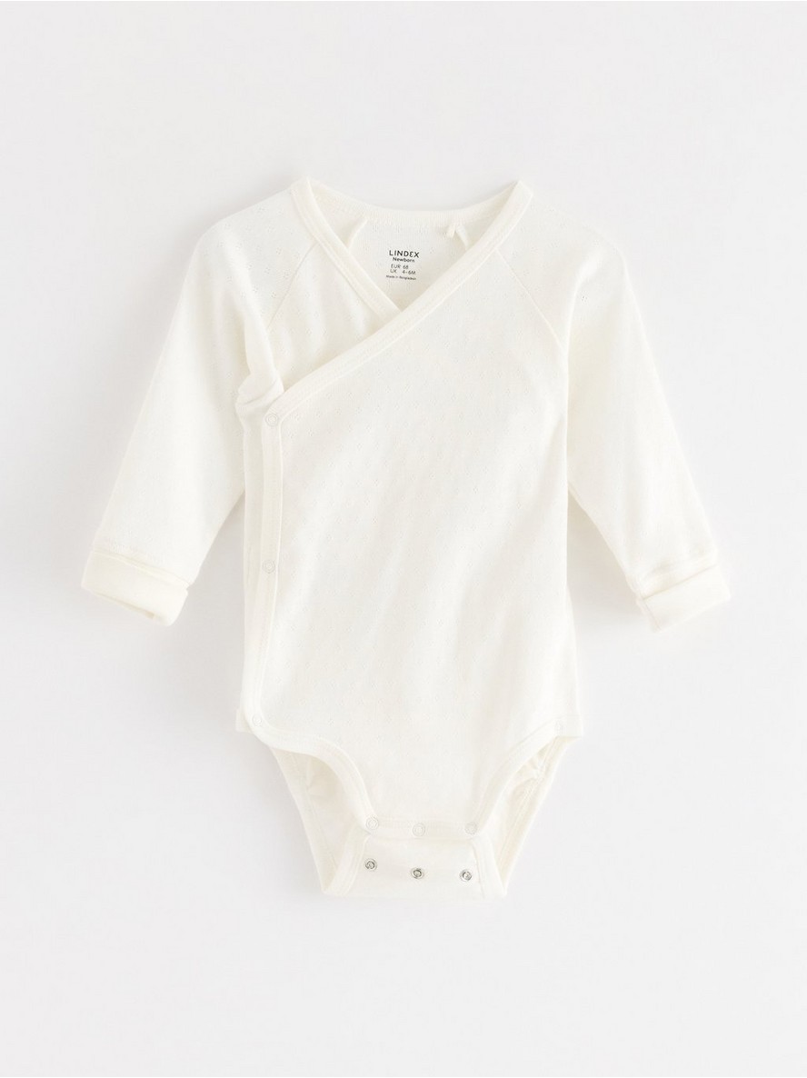 Bodi – Wrap bodysuit in pointelle