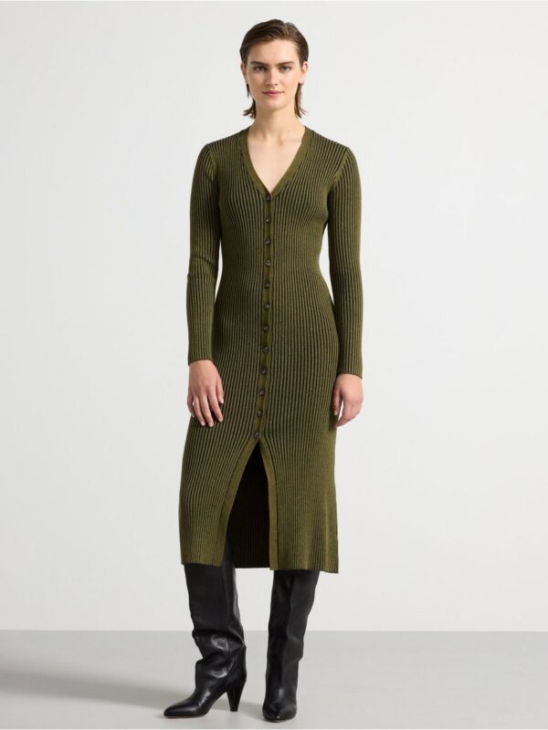 Ribbed midi dress - 3004713-9397